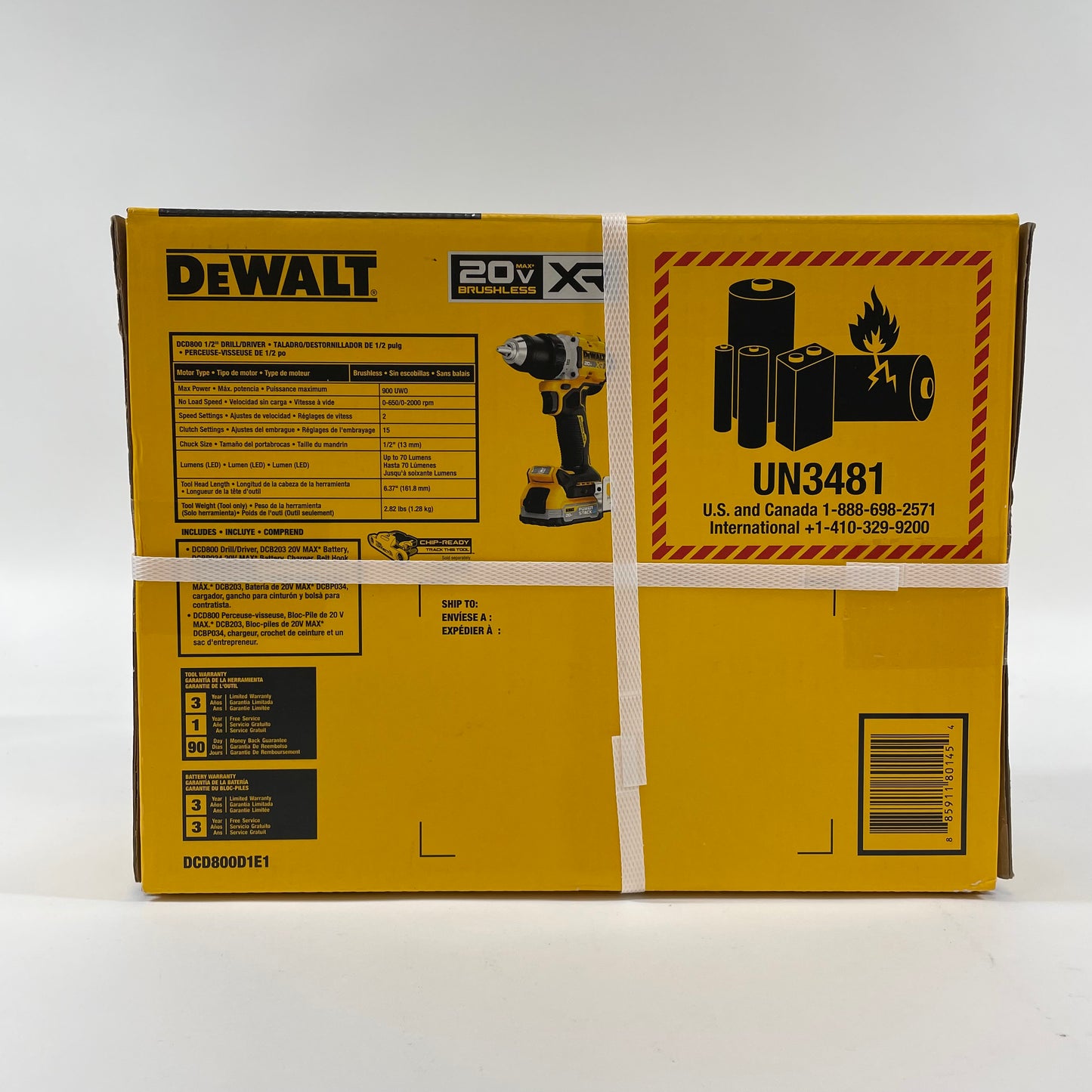 New DeWalt DCD800D1E1 20V 1/2"Drill/Driver Kit