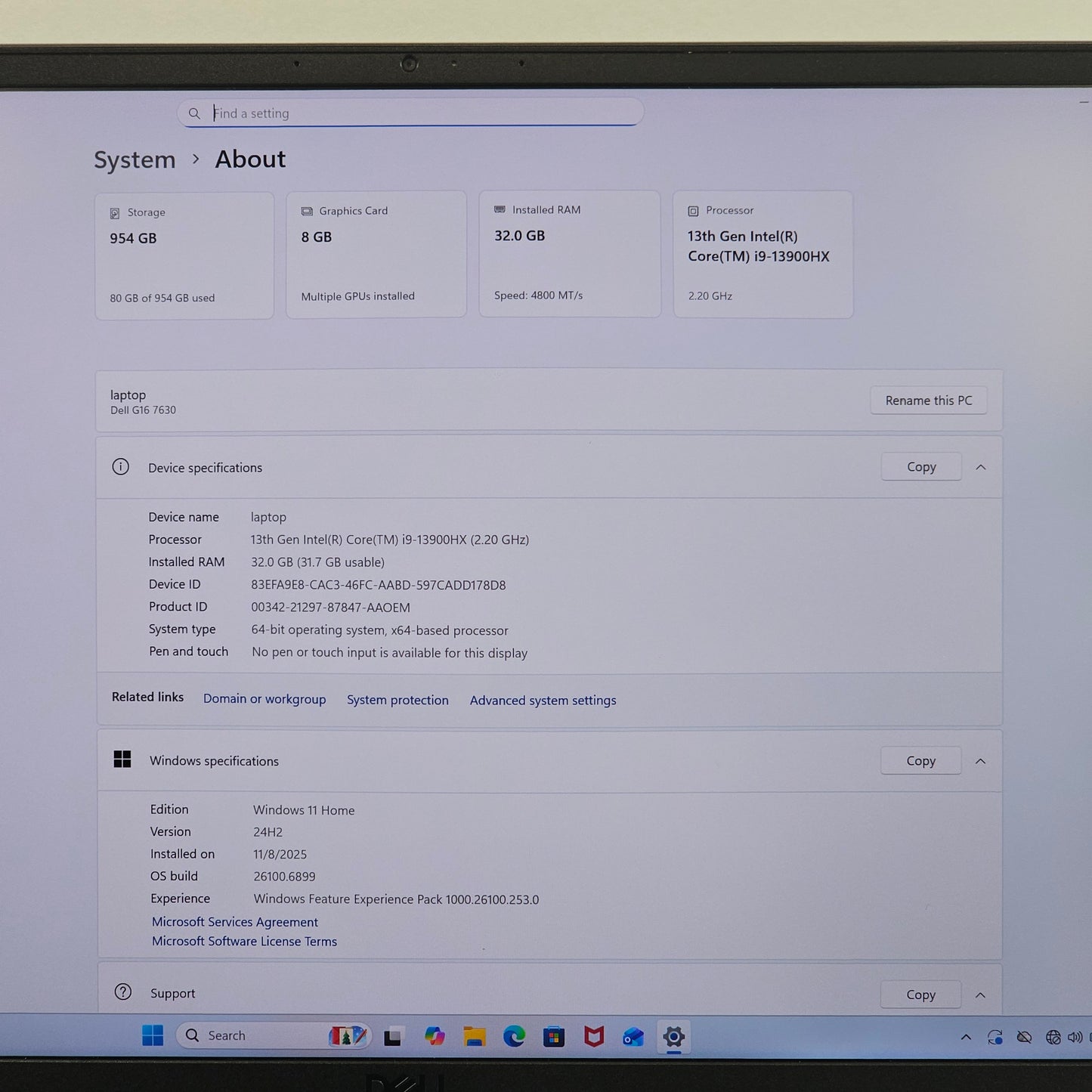Dell G16 7630 16" i9-13900HX 2.2GHz 32GB RAM 1TB SSD GeForce RTX 4070