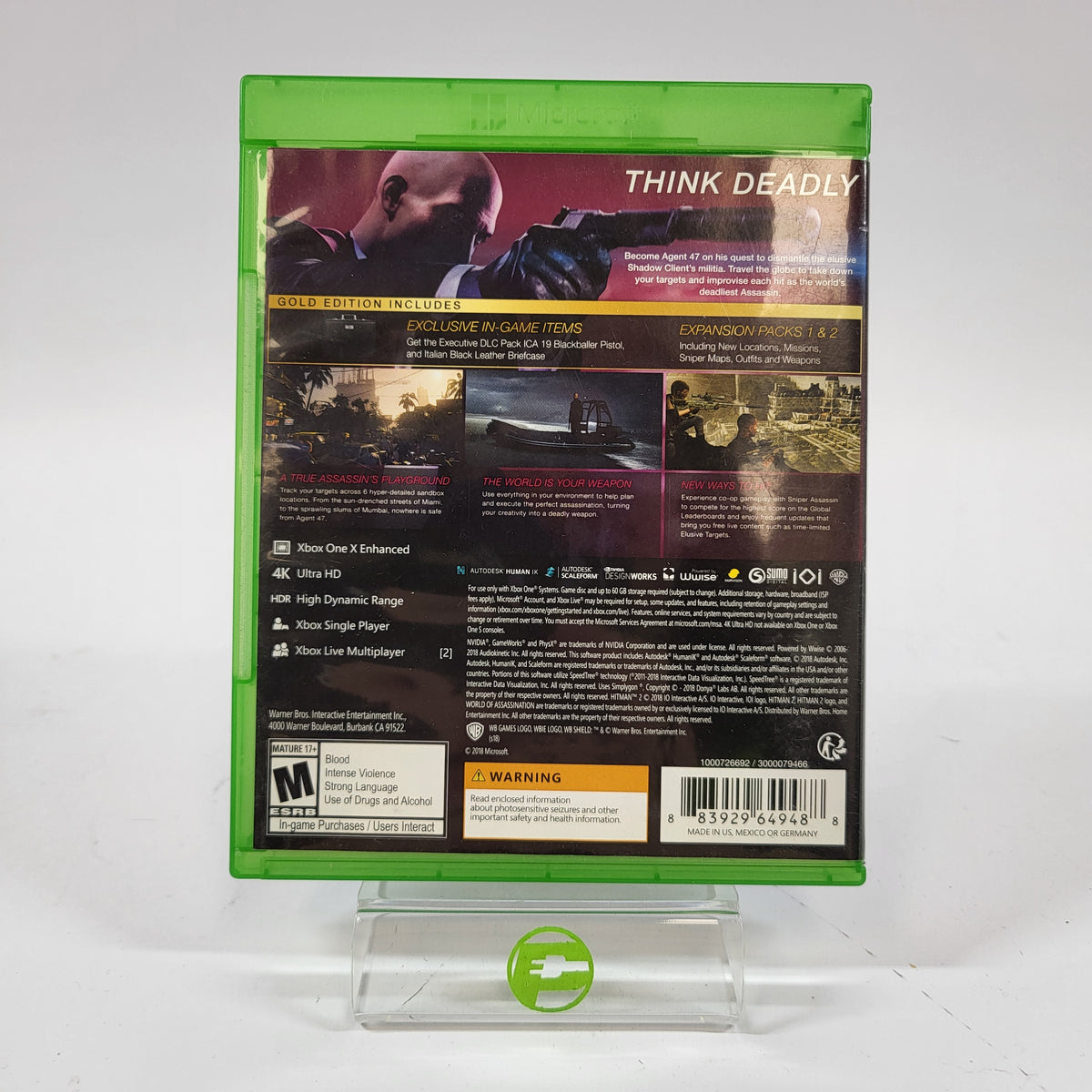 Hitman 2 [Gold Edition] (Microsoft Xbox One, 2018)