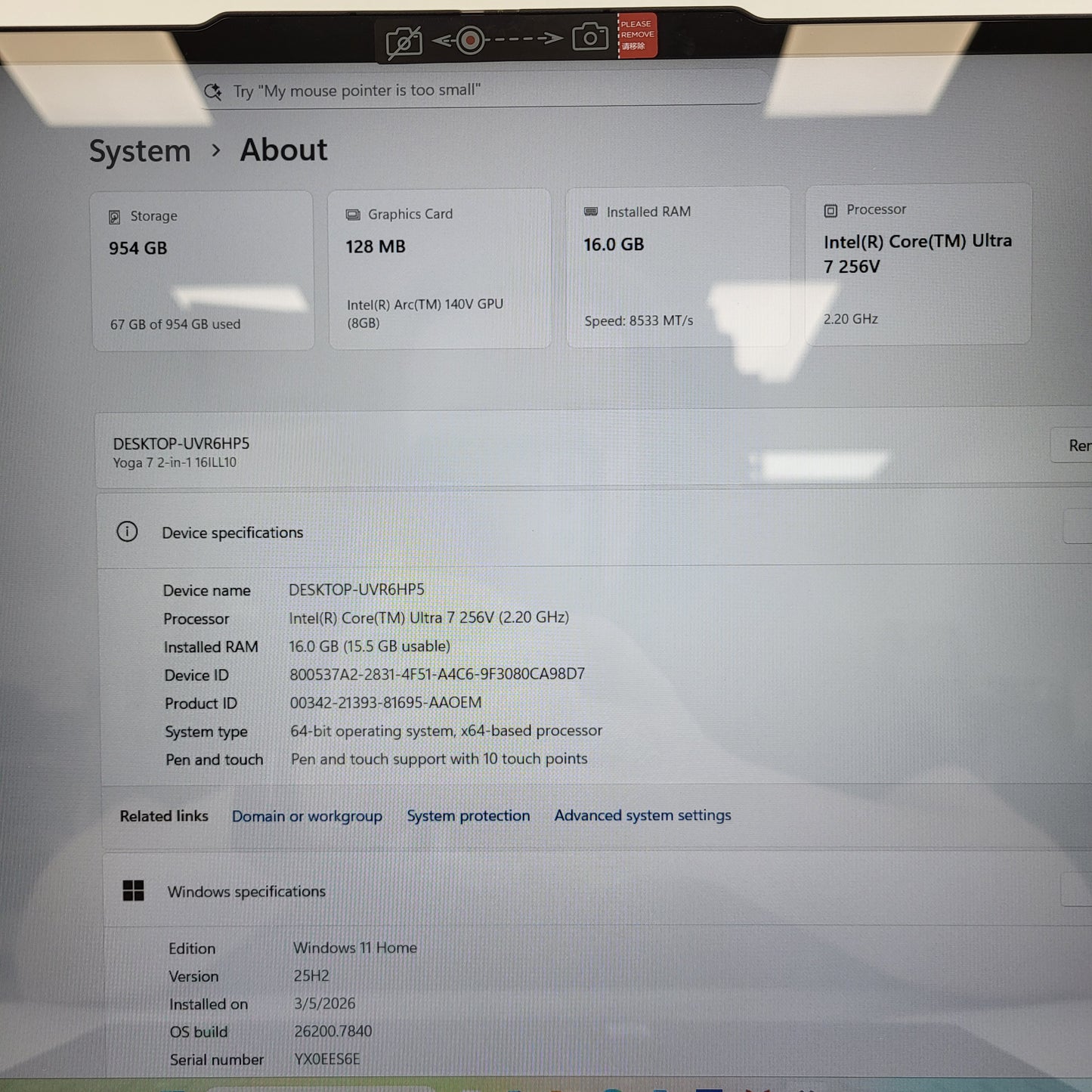 Lenovo ThinkPad X1 Yoga Gen 7 16ILL10 16" Core Ultra 7 155U 2.2GHz 16GB RAM 1TB SSD