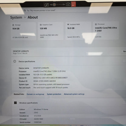 Lenovo ThinkPad X1 Yoga Gen 7 16ILL10 16" Core Ultra 7 155U 2.2GHz 16GB RAM 1TB SSD