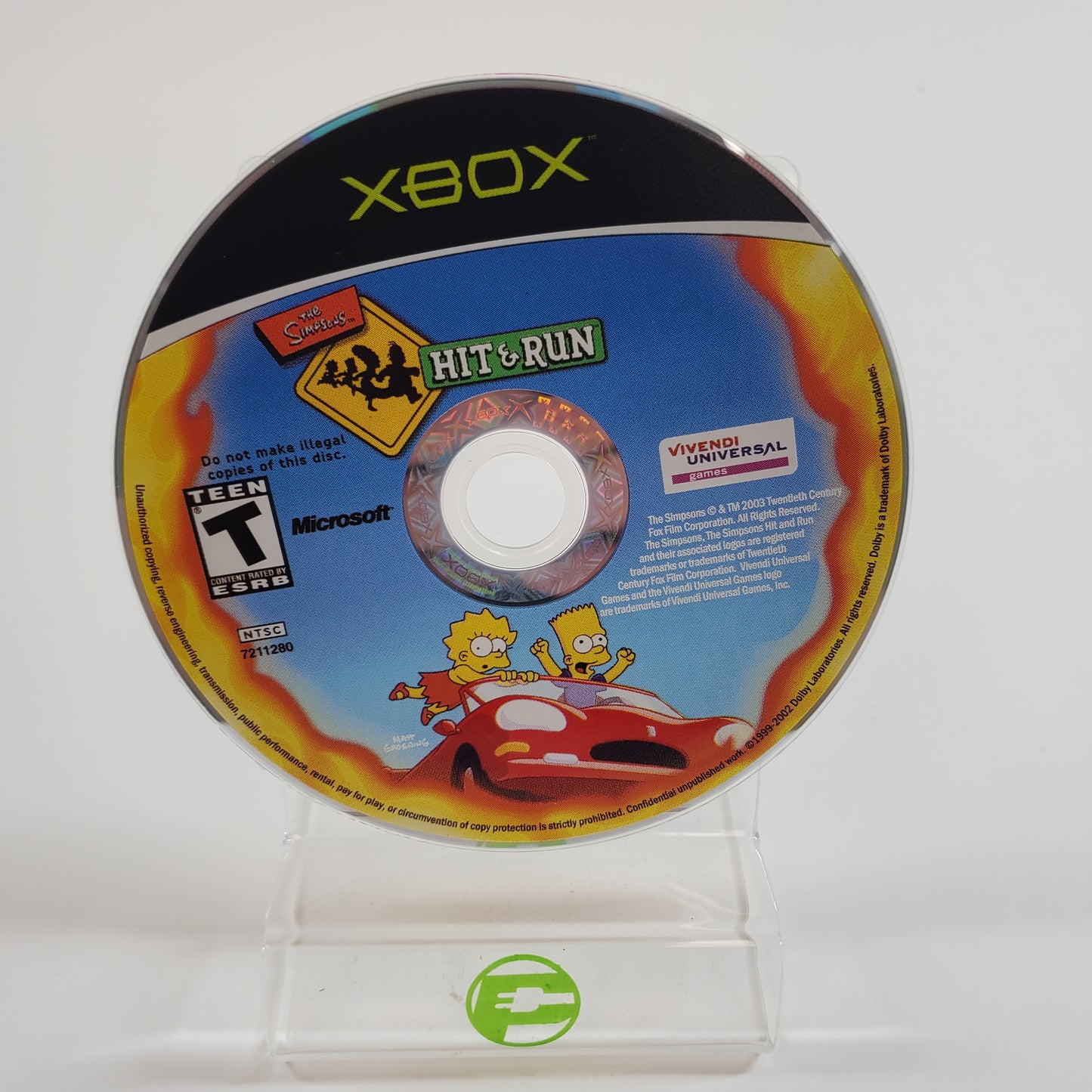 The Simpsons Hit and Run (Microsoft Xbox, 2003) Disc Only
