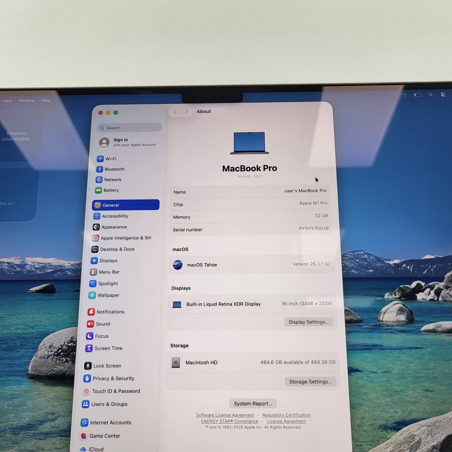 2021 Apple MacBook Pro 16" M1 Pro 16C GPU 3.2GHz 32GB RAM 512GB SSD A2485