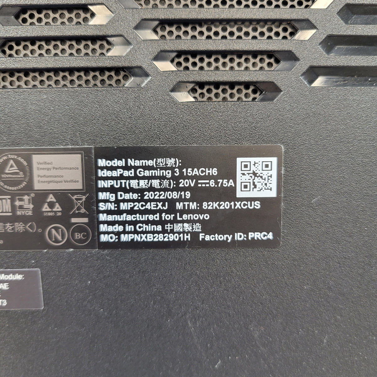 Lenovo IdeaPad Gaming 3 82K201XCUS 15.6" Ryzen 5 5600H 3.3GHz 16GB RAM GeForce RTX 3050Ti