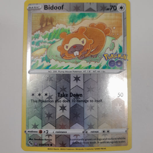 Pokémon TCG Pokémon Go Bidoof [Ditto]  059/078 Reverse Holo English
