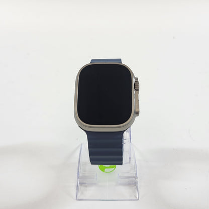 Unlocked Apple Watch Ultra 3 49MM Natural Titanium Anchor Blue Ocean Band MEWH4LW/A