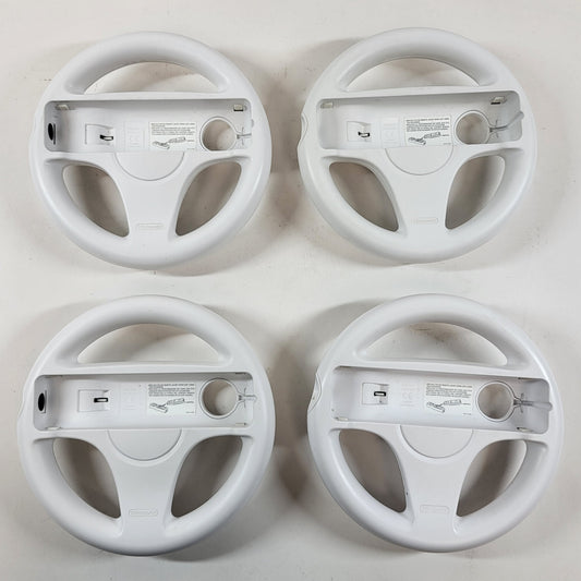 Lot Of 4 Nintendo Mario Kart Wii Wheel White RVL-024