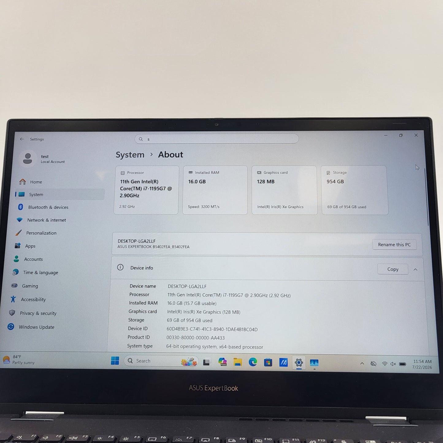 Asus ExpertBook B5 90NB0C23 13.9 i7-1195G7 2.9GHz 16GB RAM 1TB SSD