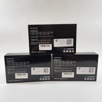 Lot of 3 Officenter T502 Black/Tri-color  Refill Ink Bottles