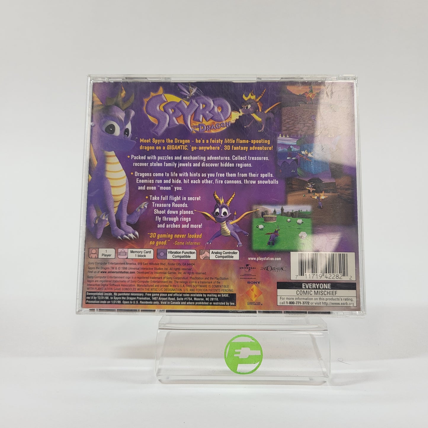 Spyro the Dragon (Sony PlayStation 1 PS1, 1998)