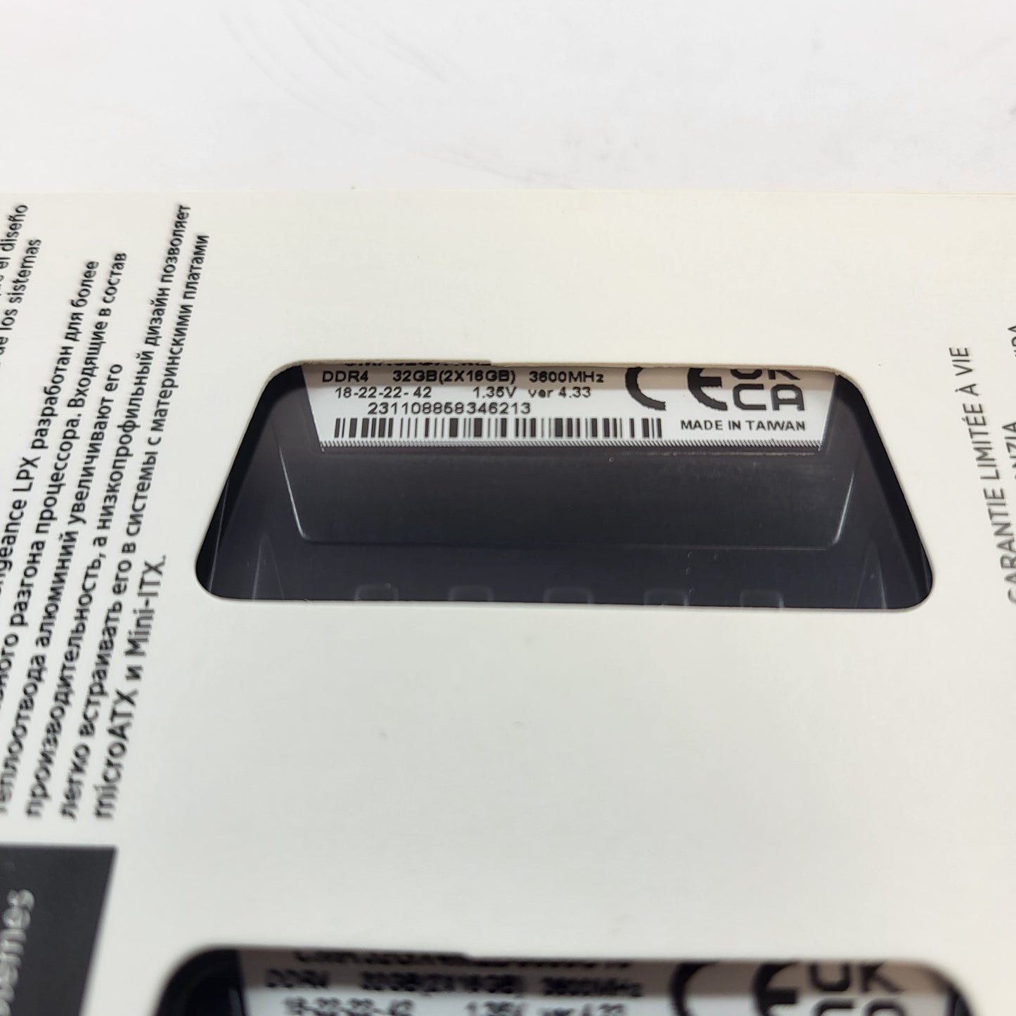 Corsair Vengeance LPX 32GB (2x16GB) RAM DDR4 3600MHz CMK32GX4M2D3600C18 Open Box
