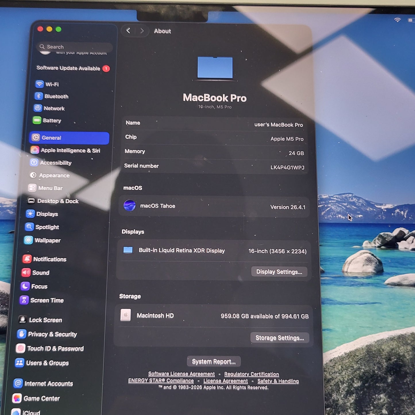 2026 Apple MacBook Pro 16" M5 Pro 20C GPU 4.6GHz 24GB RAM 1TB SSD A3428