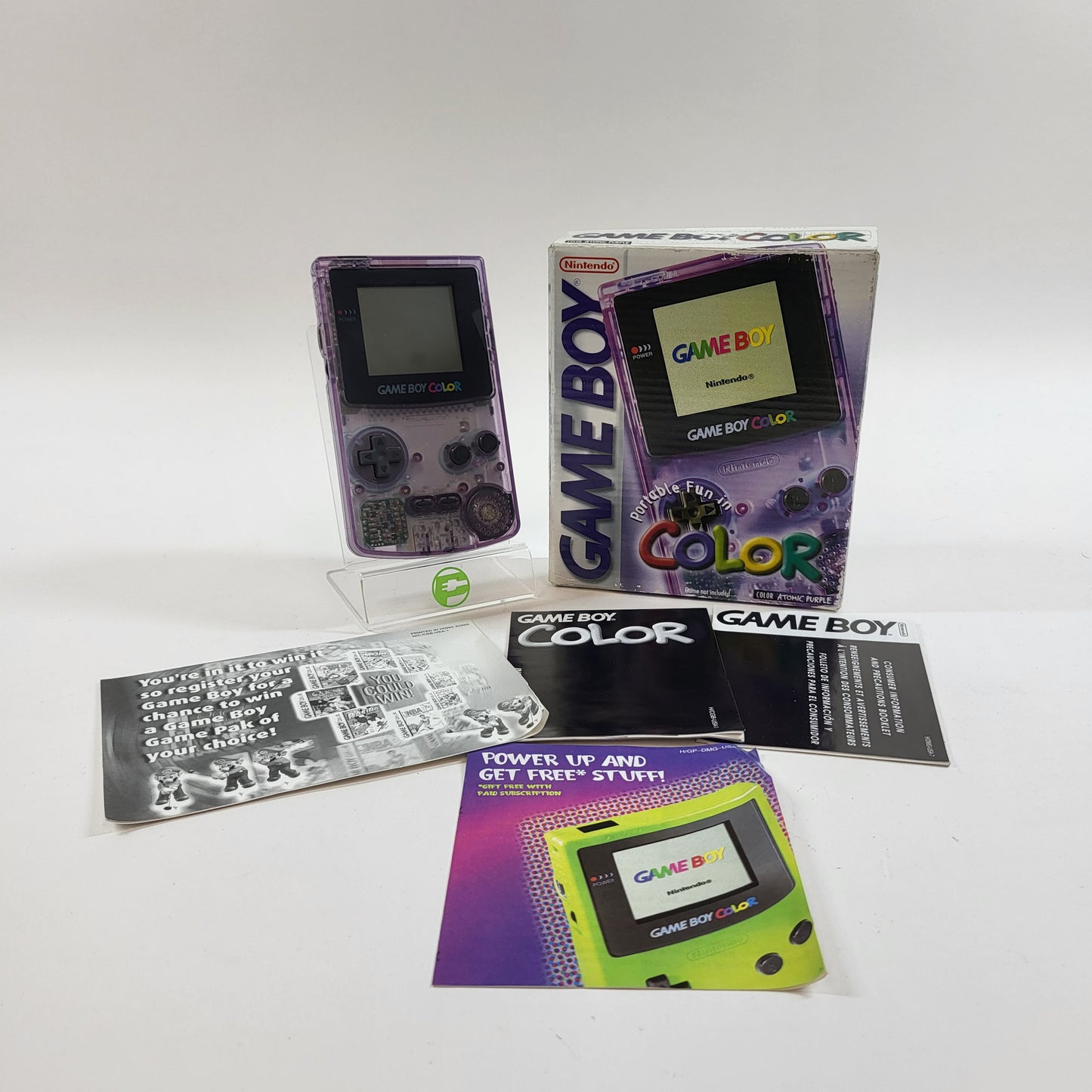 Nintendo Game Boy Color Handheld Game Console CGB-001 Atomic Purple