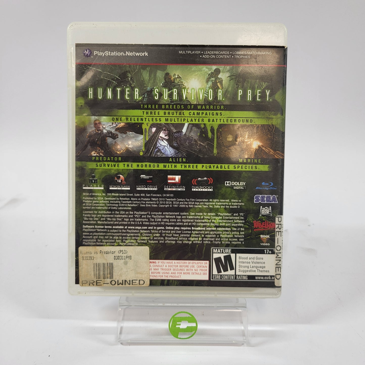 Aliens vs. Predator (Sony PlayStation 3 PS3, 2010)