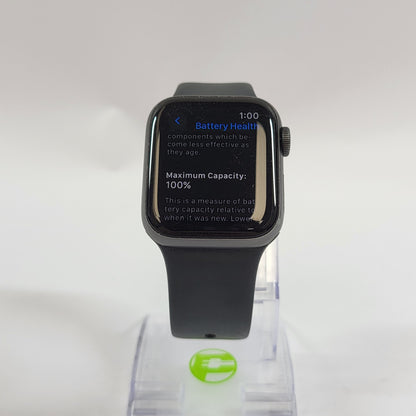 GPS Only Apple Watch Series 5 40MM Space Gray Aluminum Black Sport Band A2092