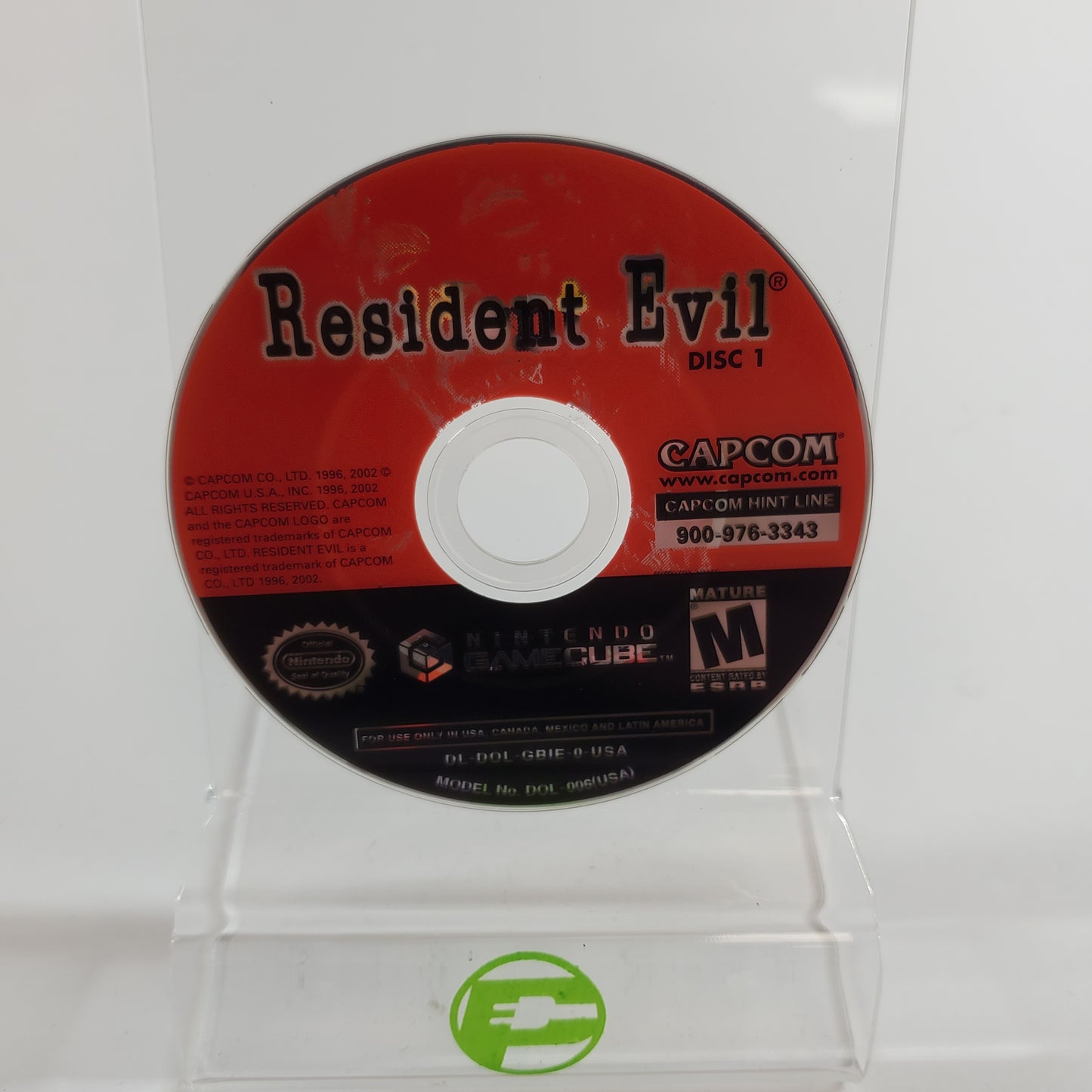 Resident Evil (Nintendo GameCube, 2002) Disc Only