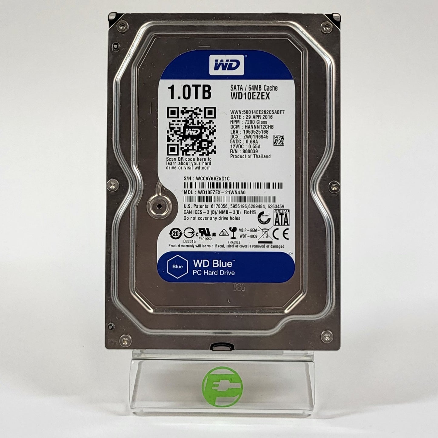 Western Digital WD 3.5" WD Blue 1TB eSATA III 6Gbps HDD WD10EZEX-21WN4A0