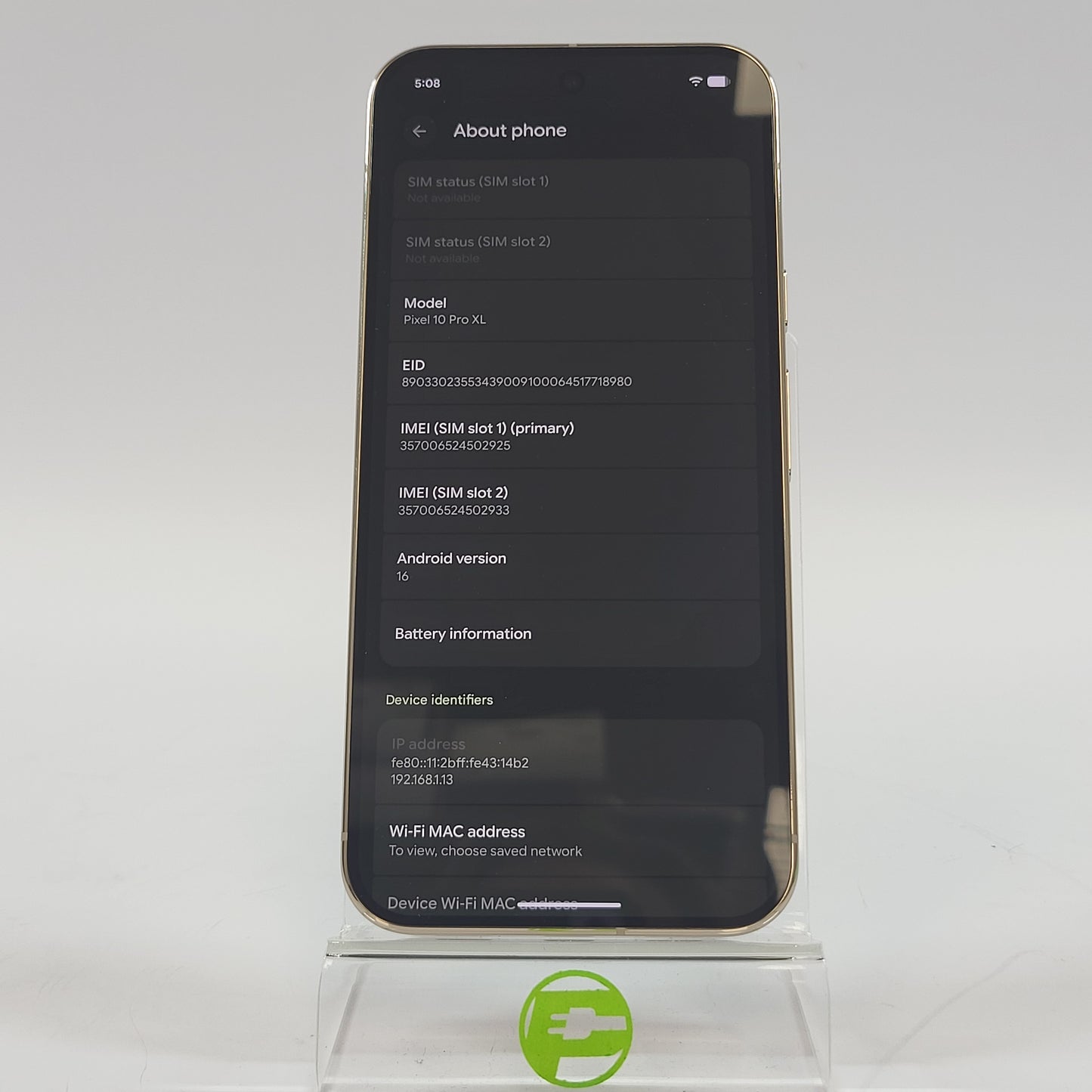 Factory Unlocked Google Pixel 10 Pro XL 256GB Jade GA10432-US