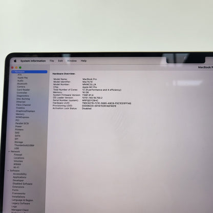2023 Apple MacBook Pro 16" M2 Pro 19C GPU 3.5GHz 16GB RAM 512GB SSD MNWC3LL/A