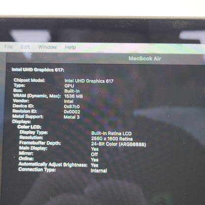 2019 Apple MacBook Air 13.3" i5 1.6GHz 8GB RAM 256GB SSD Space Gray A1932 READ