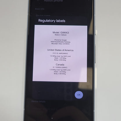 Factory Unlocked Google Pixel 7a 128GB Sea GWKK3