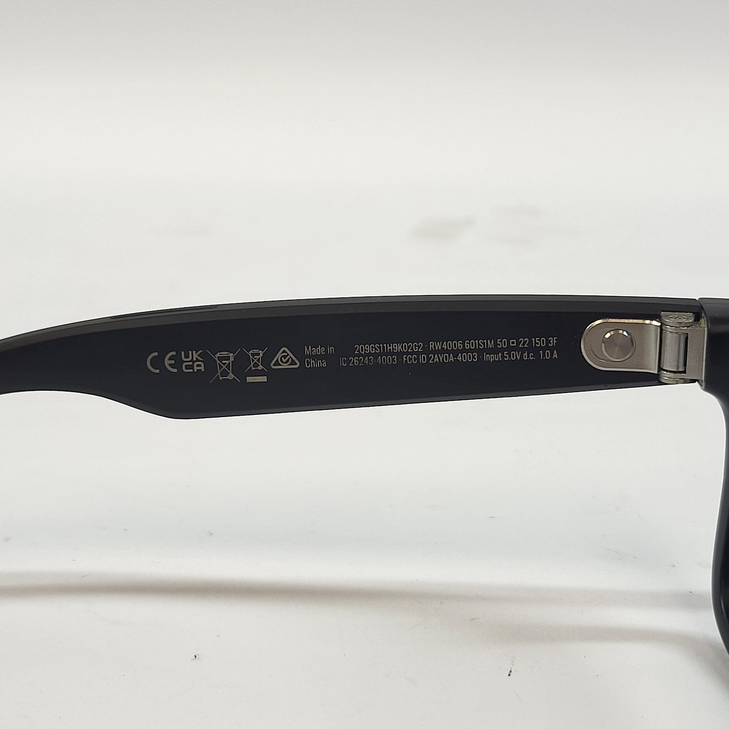 Ray-Ban Meta Wayfarer Gen 1 Matte Black Standard RW4006 601S1M AI Smart Glasses