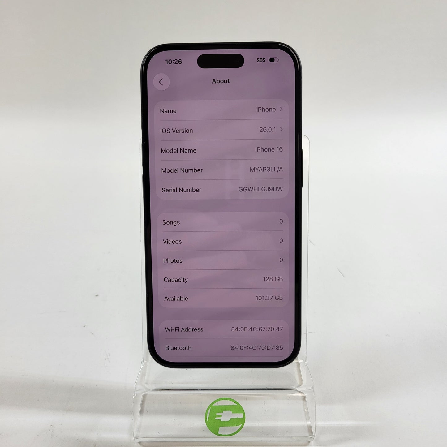 Unlocked Apple iPhone 16 128GB Black MYAP3LL/A