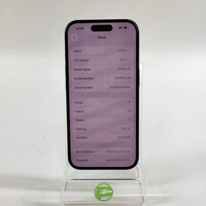 Unlocked Apple iPhone 16 128GB Black MYAP3LL/A