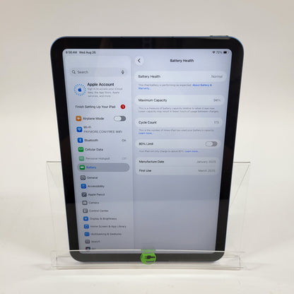 Factory Unlocked Apple iPad 11" (A16) 128GB Blue MD7G4LL/A