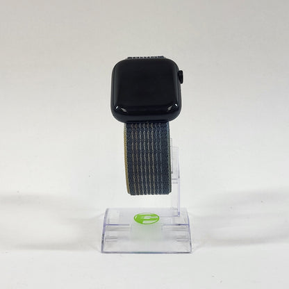 GPS Only Apple Watch Series 8 45MM Midnight Aluminum Anchor Blue Braided Solo 