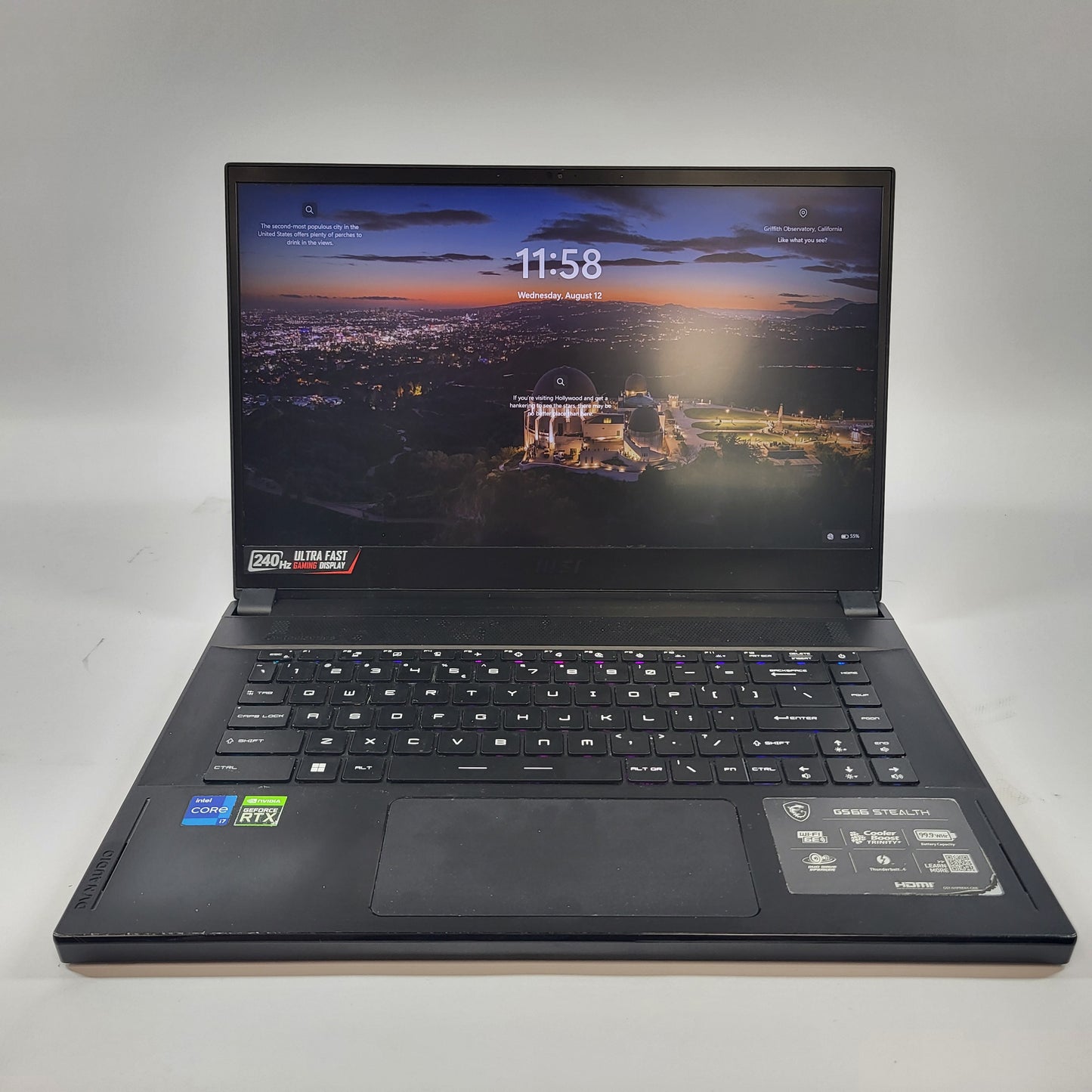 MSI Stealth GS66 11UE 15.6" i7-11800H 2.3GHz 16GB RAM 1TB SSD GeForce RTX 3060