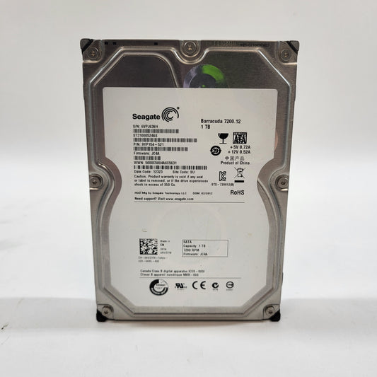 Seagate 3.5" Barracuda 7200.12 1TB SATA III 6Gbps HDD 9YP154-521
