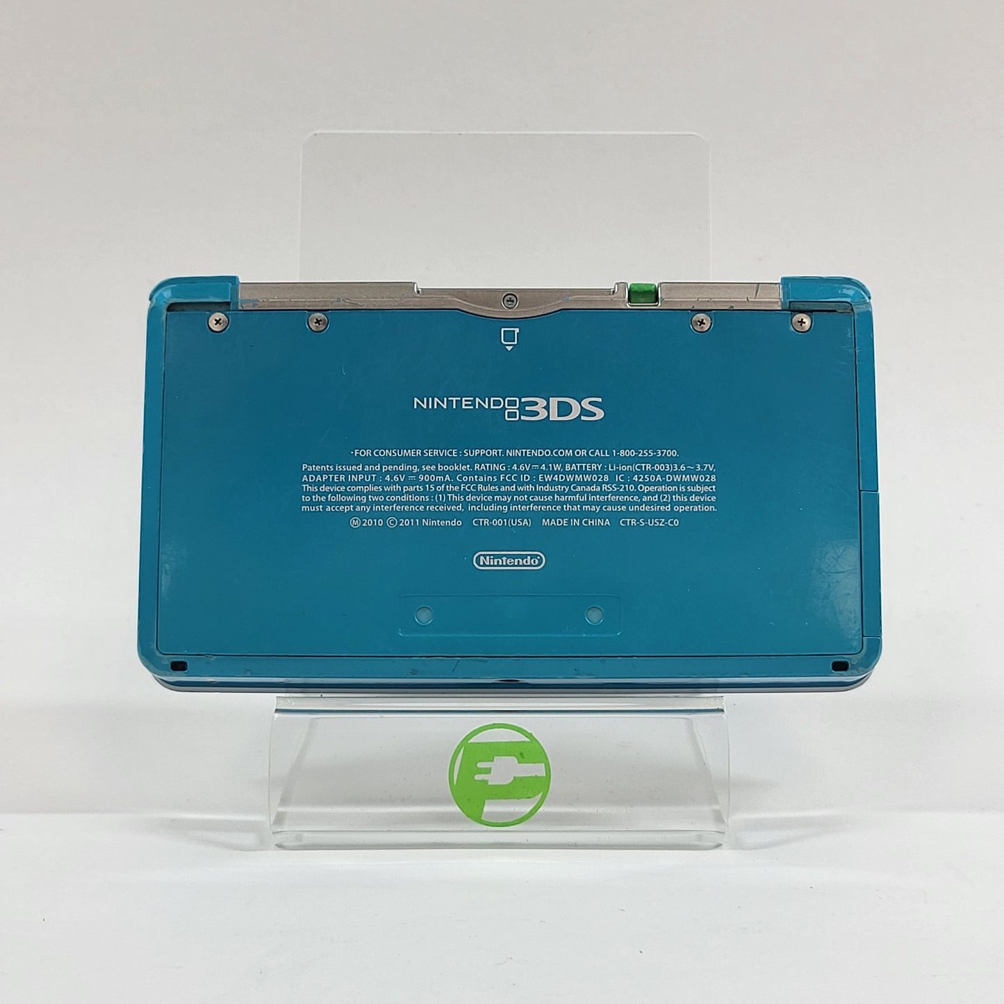 Nintendo 3DS Handheld Game Console CTR-001 Aqua Blue