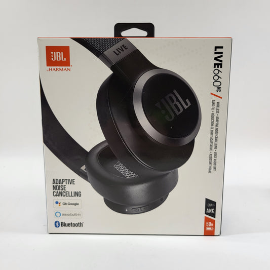 New JBL Live 660 Active Noise Cancellation Headphones Black LIVE660NC