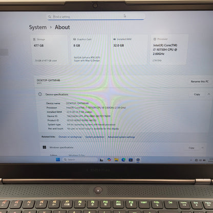 Lenovo Legion 7-15IMH05 81YT 15.6" i7-10750H 2.6GHz GeForce RTX 2070 Super