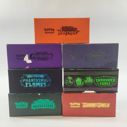 Lot of 7 EMPTY Pokémon ETB Boxes