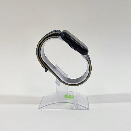GPS Only Apple Watch Series 8 45MM Midnight Aluminum Anchor Blue Braided Solo 