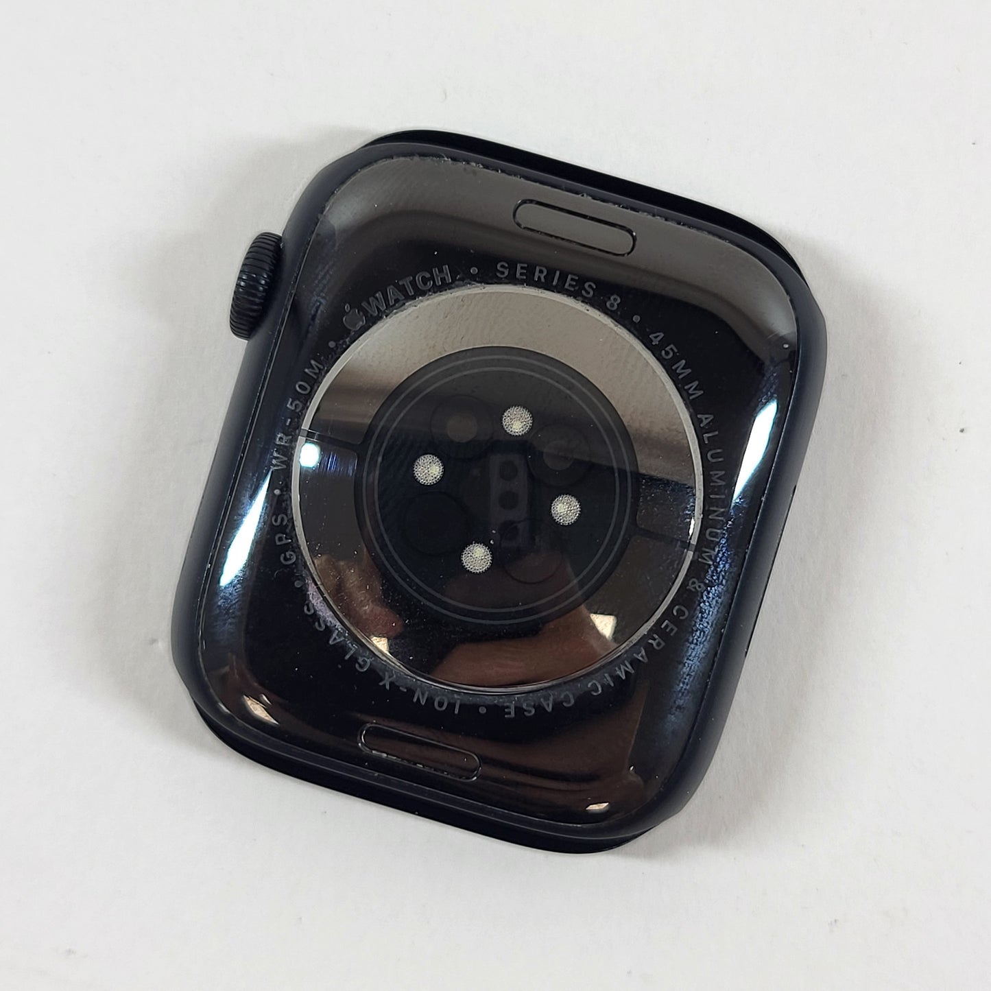 GPS Only Apple Watch Series 8 45MM Midnight Aluminum Anchor Blue Braided Solo 