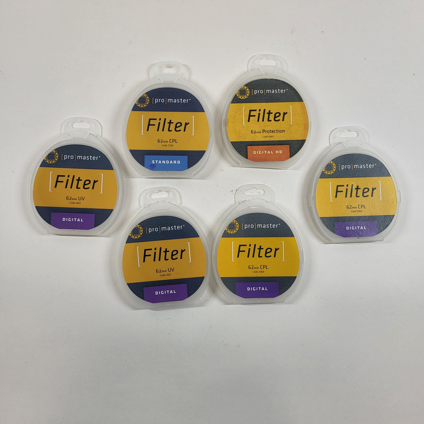 Lot of 6 ProMaster 62mm Camera Filters