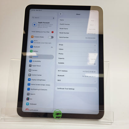 WiFi Only Apple iPad 11" (A16) 128GB Silver MD3Y4LL/A