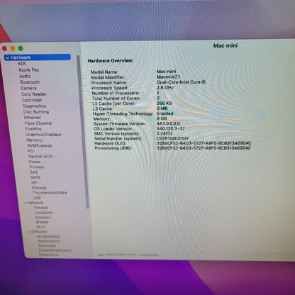 2014 Apple Mac Mini i5 2.8GHz 8GB RAM 1TB Fusion Drive Silver A1347