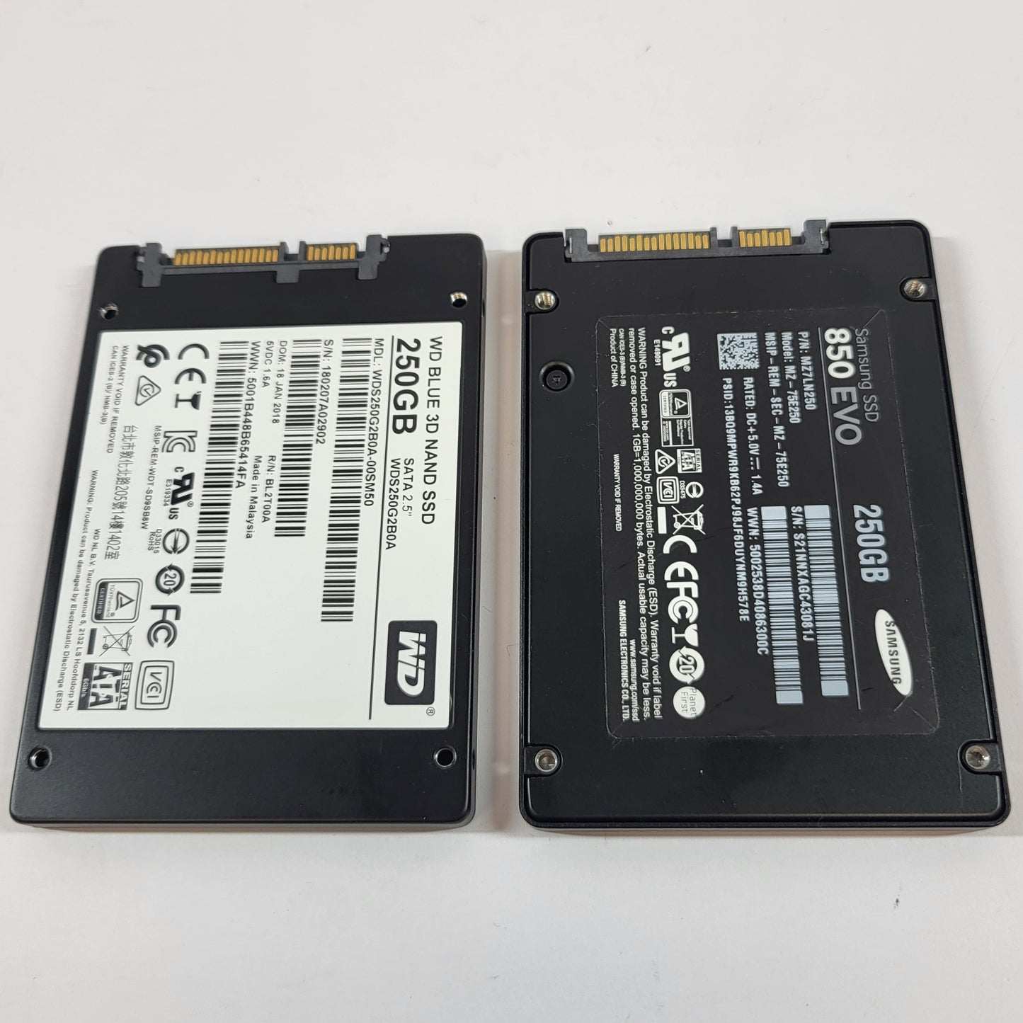Bundle Of WD Blue Samsung 850 EVO 250GB 2.5" SATA III 6Gbps SSD 