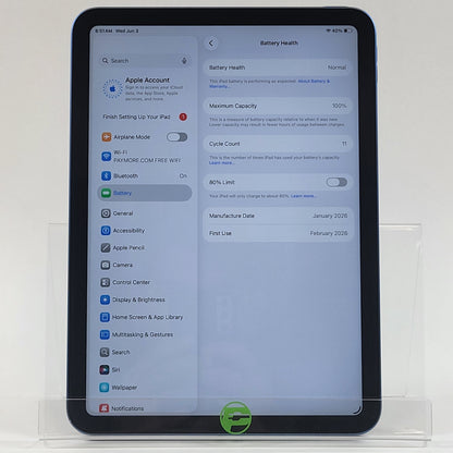WiFi Only Apple iPad 11" (A16) 128GB Blue MD4A4LL/A