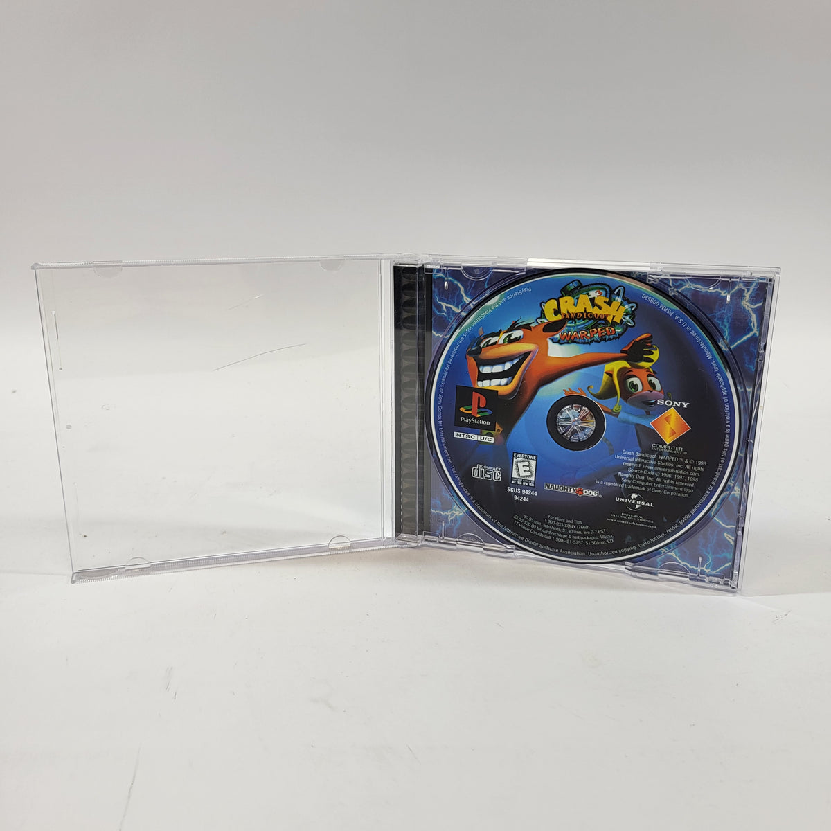 Crash Bandicoot Warped (Sony PlayStation 1 PS1, 1998) Incomplete