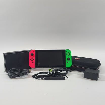 Nintendo Switch v1 Console Gaming System HAC-001 Pink/Green
