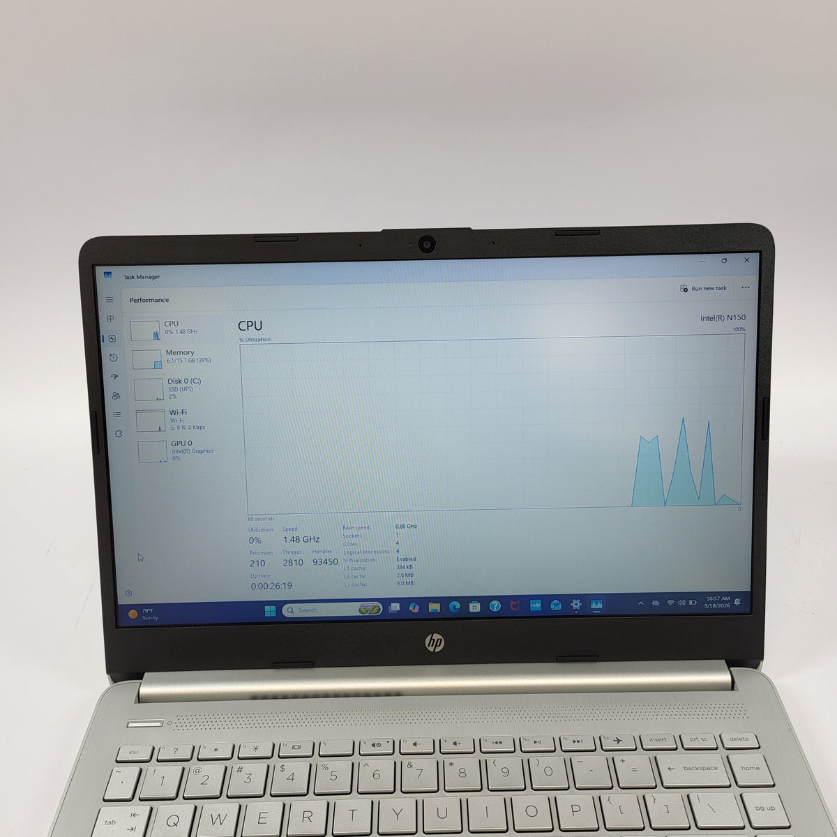 HP Laptop 14-DQ6011DX 14" N150 1.0GHz 16GB RAM 128GB SSD