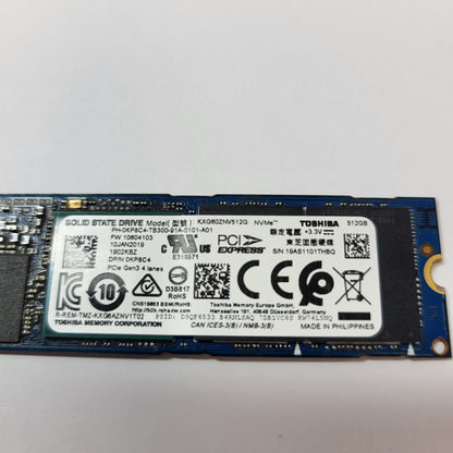Toshiba 2280mm KXG50ZNV512G 512GB M.2 NVMe Gen 3.0 x 4 SSD PH-0KP8C4-TB300
