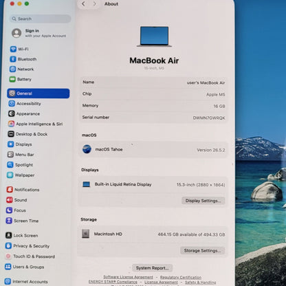 2025 Apple MacBook Air 15" M5 10C GPU 4.6GHz 16GB RAM 512GB SSD MDVD4LL/A