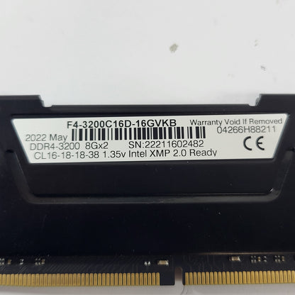 G.Skill Ripjaws V 16GB (2x8GB) RAM DDR4 3200MHz F4-3200C16D-16GVKB