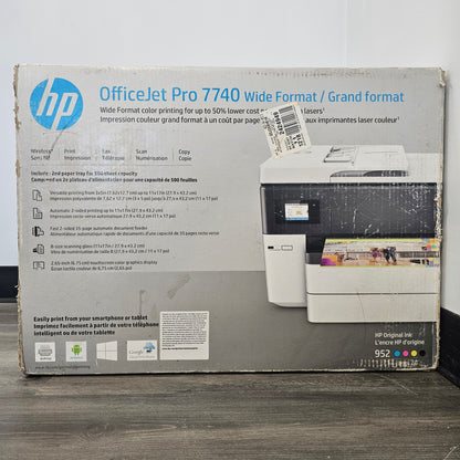 New HP OfficeJet Pro 7740 Wide Format All-In-One Printer G5J38-00080